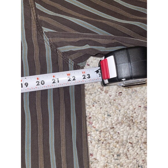 The North Face Mens Cotton LS Button Down Brown Teal Striped Casual Shirt XL - Picture 7 of 13